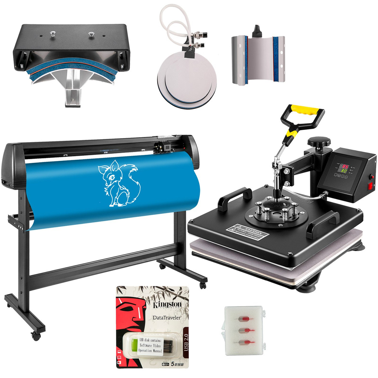 8-in-1 Heat Press & 24" Vinyl Cutter Bundle
